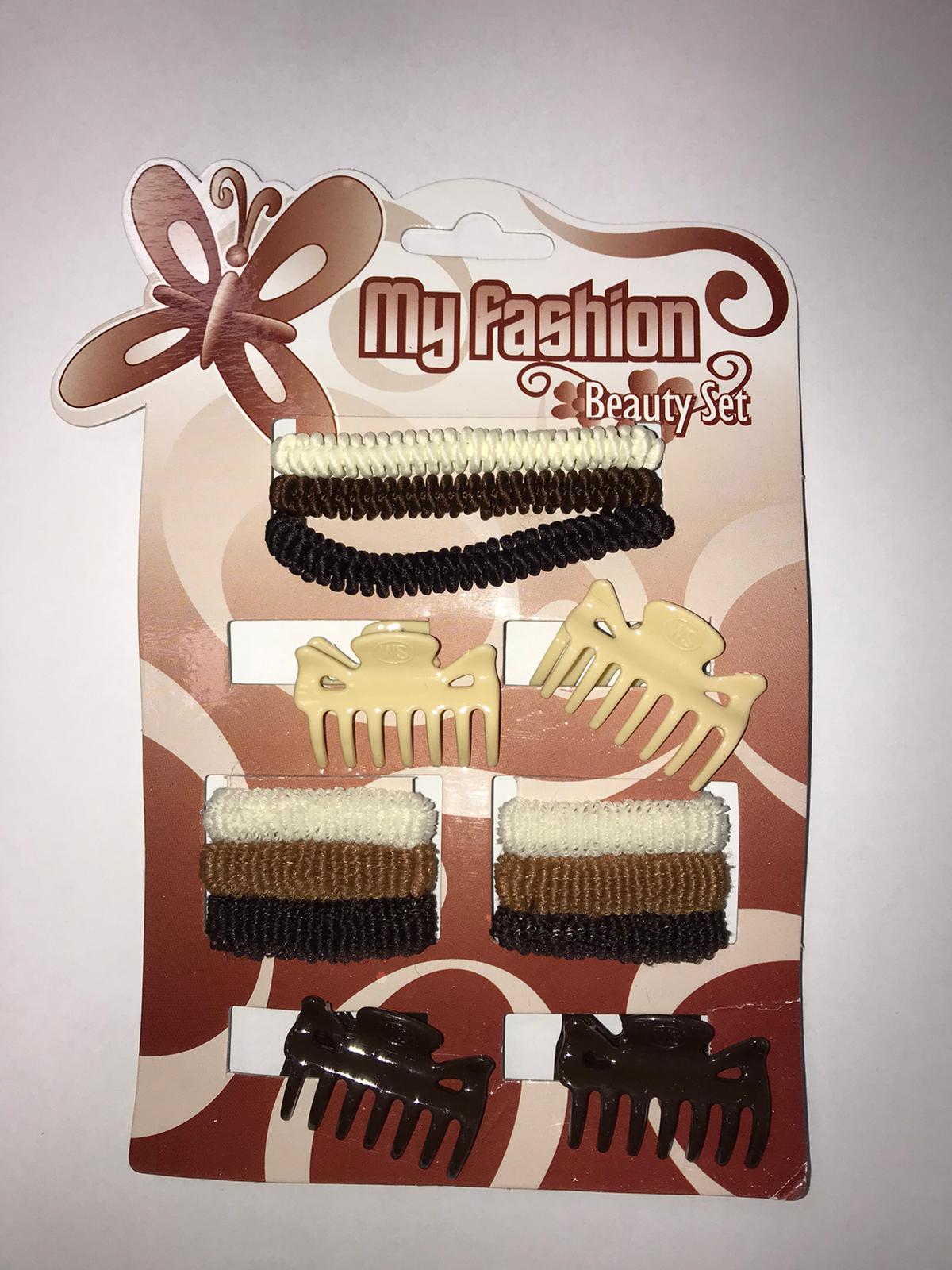 Assorted Brown Hair Accessories Ties Clips Assorted Designs and Colours 0488 (Parcel Rate)