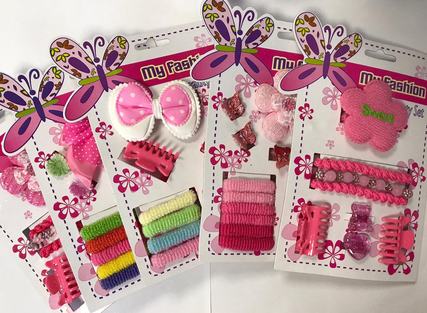 Assorted Pink Hair Accessories Ties Clips Bobbles Assorted Designs and Colours 0495 (Parcel Rate)