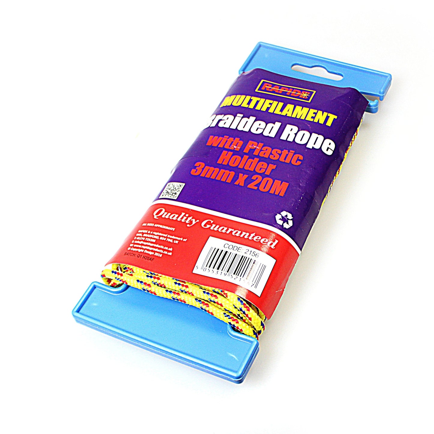 Multi Filament Braided Rope On Hanging Holder 3mm x 20m 2156 (Parcel Rate)