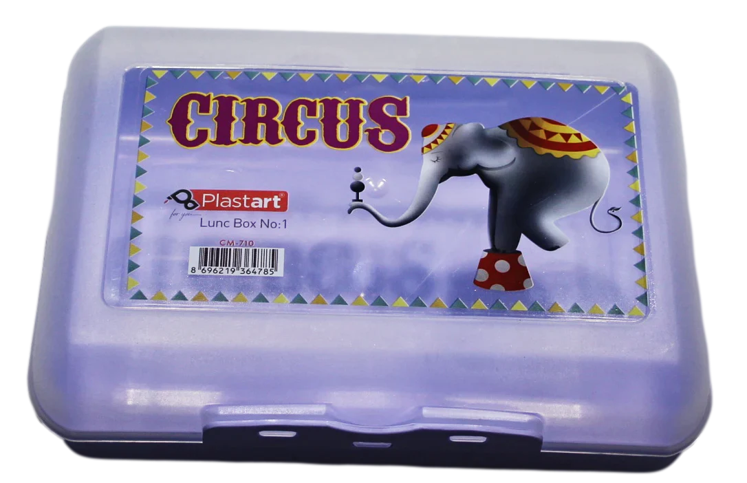 Circus Plastart Lunch Box No1 Plastic Assorted Colours CM710 (Parcel Rate)