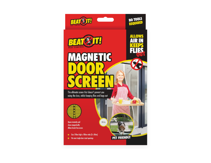 Magnetic Insect Door Screen 210 x 100 cm White GAR1965 (Parcel Rate)