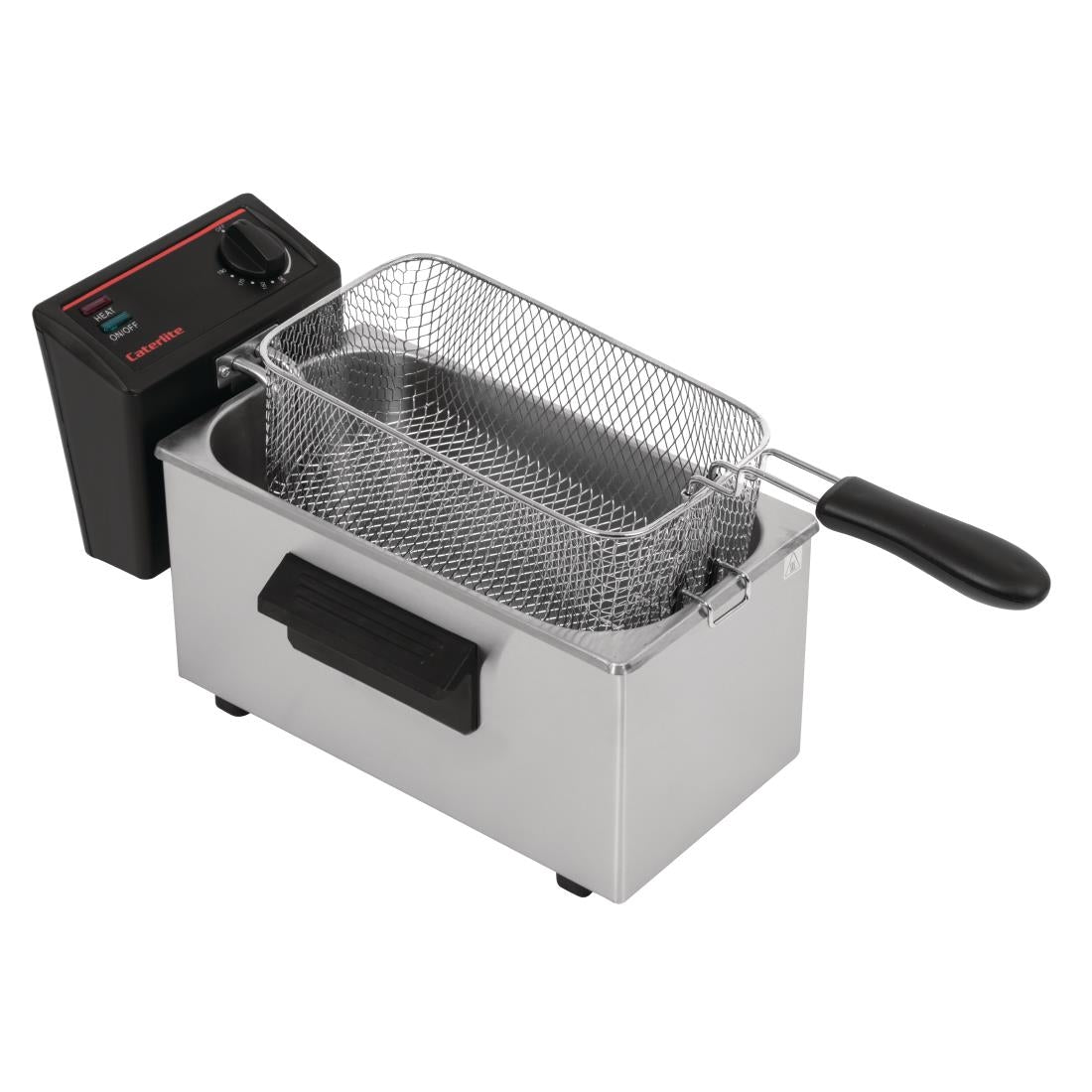 Caterlite Light Duty Single Tank Fryer 3.5L 2kW 238(H) x 436(W) x 252(D) mm GG198 (Parcel Rate)