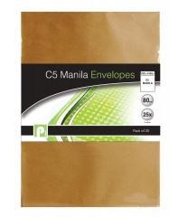 25 Pack C5 Manila Envelopes Office Home Supplies 8606 (Large Letter Rate)