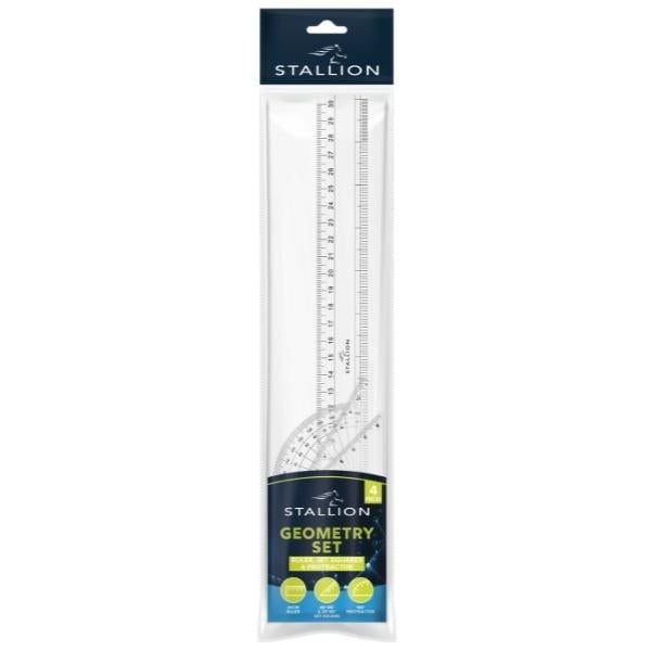 4pc Geometry Set Ideal For Students Maths Schools College P3071 (Parcel Rate)