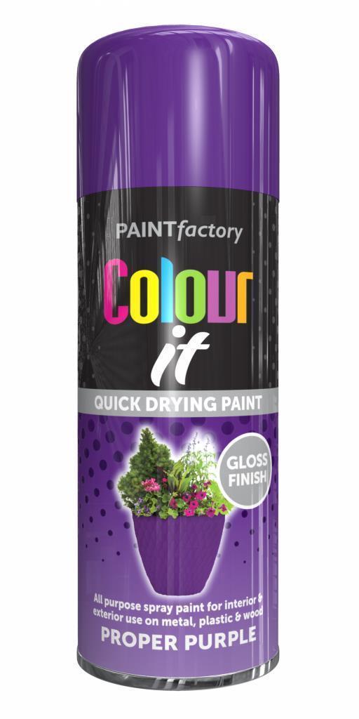 Paint Factory Colour It Spray Paint Proper Purple 400ml 2682 (Parcel rate)