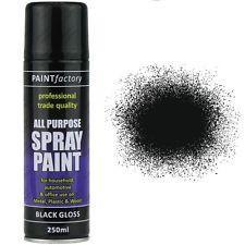 Paint Factory All Purpose Spray Paint Black Gloss 250ml 7129 (Parcel Rate)