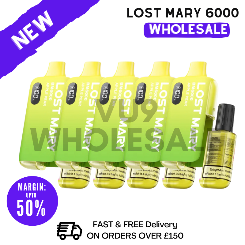 Shop Apple Pear Lost Mary 6000 Puff 6K Bulk Buy - Box Of 5 - UK Vape World