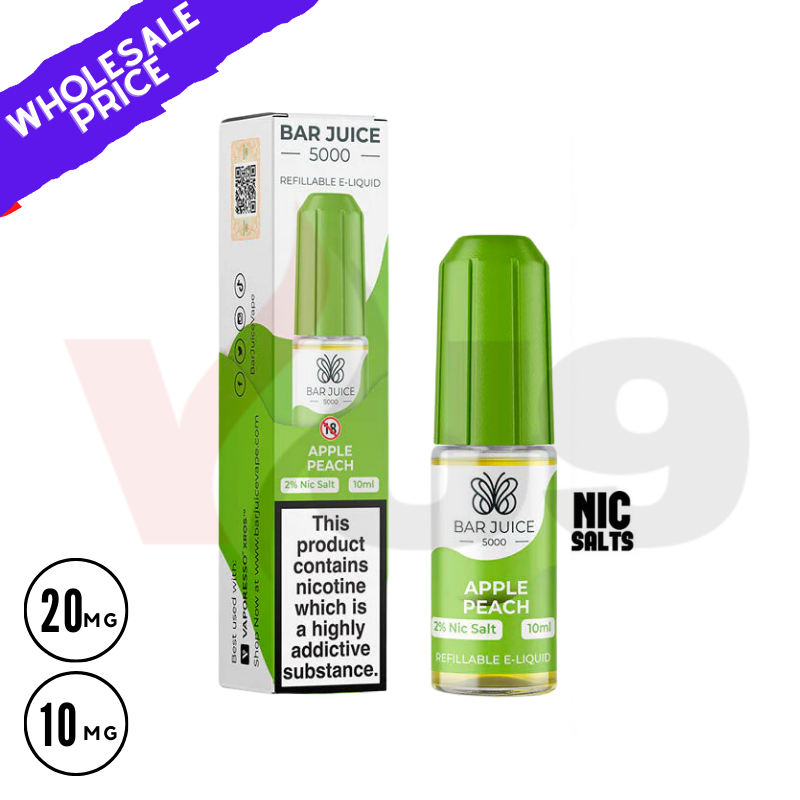 Apple Peach Bar Juice Nic Salt Supplier Vapes UK - Bulk Order 