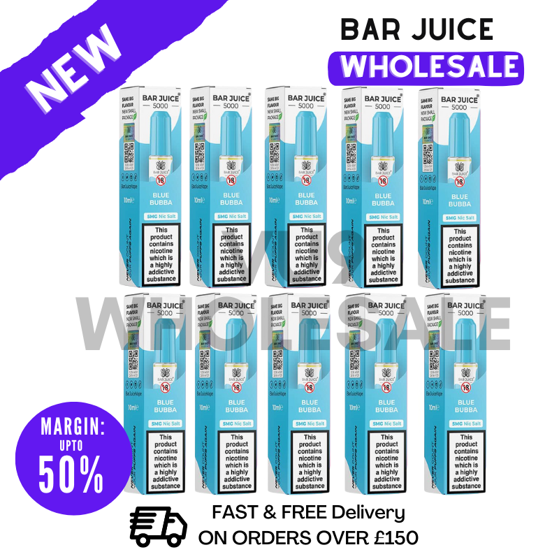 Buy Bulk Blue Bubba Bar Juice 5000 Nic Salt Box Of 10 - VU9 Wholesale