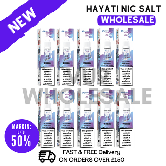 Shop Blueberry Raspberry Hayati Pro Max Nicotine Salt Pack Of 10 - VU9 WHOLESALE !