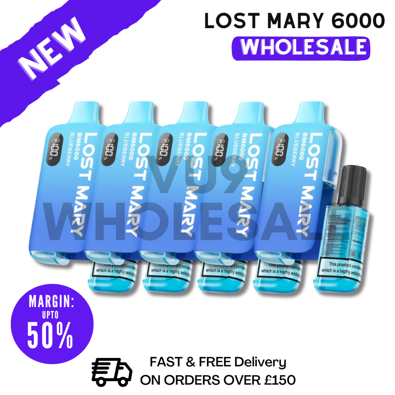 Buy Blueberry Lost Mary 6000 Puff 6K Bulk Buy - Box Of 5 - VU9 Wholesale