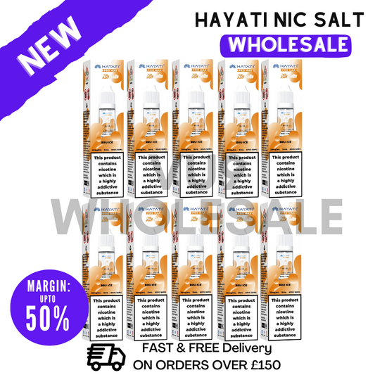 Buy Bulk Bru Ice Hayati Pro Max Nicotine Salt Pack Of 10 - VU9 WHOLESALE