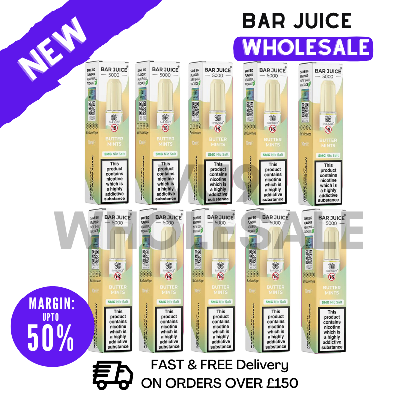 Buy Online Butter Mints Bar Juice 5000 Nic Salt Box Of 10 - VU9 Wholesale