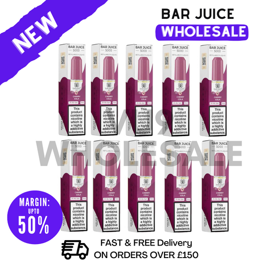 Buy Bulk Cherry Cola Bar Juice 5000 Nic Salt Box Of 10 - VU9 Wholesale