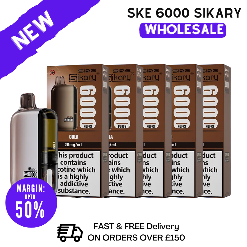 Shop Cola SKE Sikary 6000 Puff 6K Wholesale - Box Of 5 - VU9 Wholesale