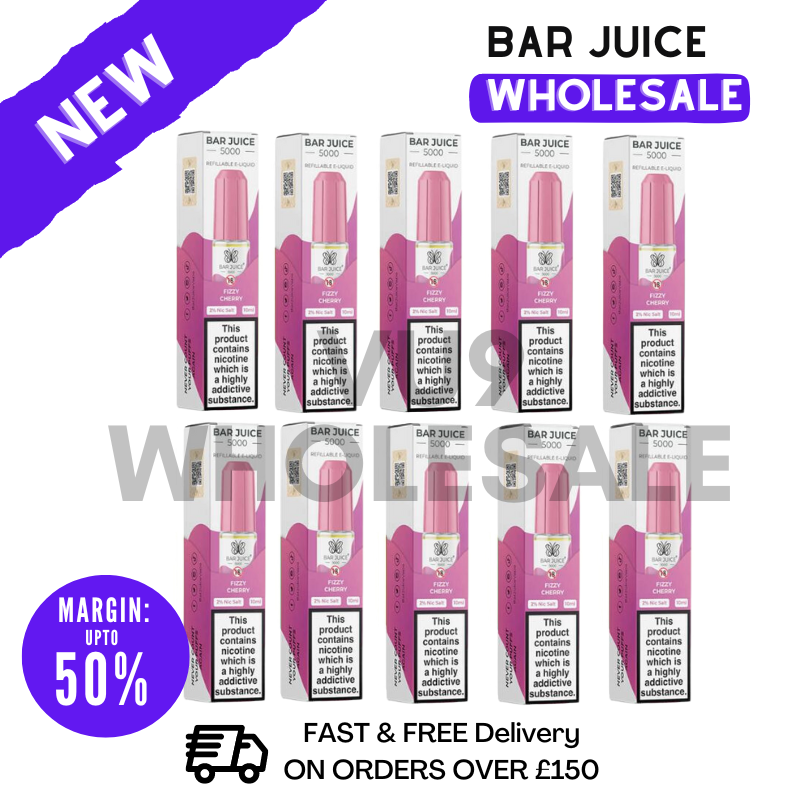 Shop Fizzy Cherry Bar Juice 5000 Nic Salt Box Of 10 - VU9 Wholesale