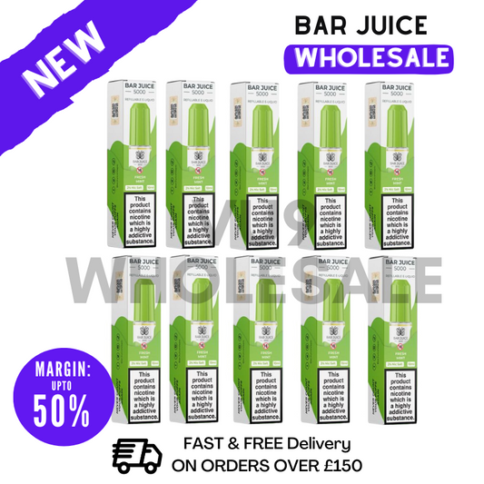 Shop Fresh Mint Bar Juice 5000 Nic Salt Box Of 10 - VU9 Salt
