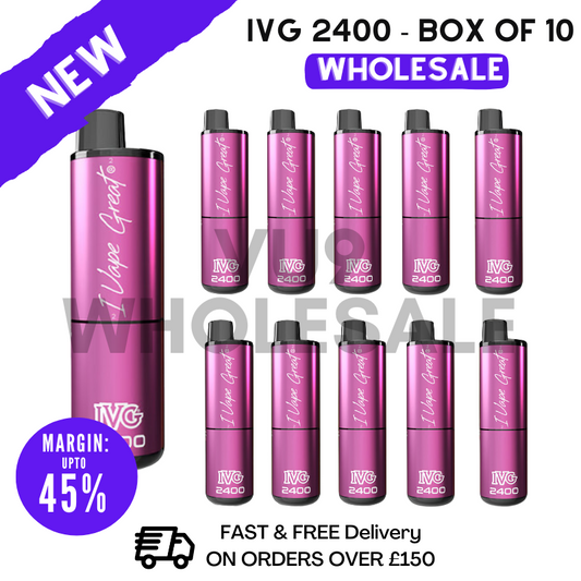 Bulk Buy IVG 2400 Puff Box Of 10 - 62.50 VU9 Wholesale Store Bulk Buy IVG 2400 Puff Box Of 10 - 62.50 VU9 Wholesale Store