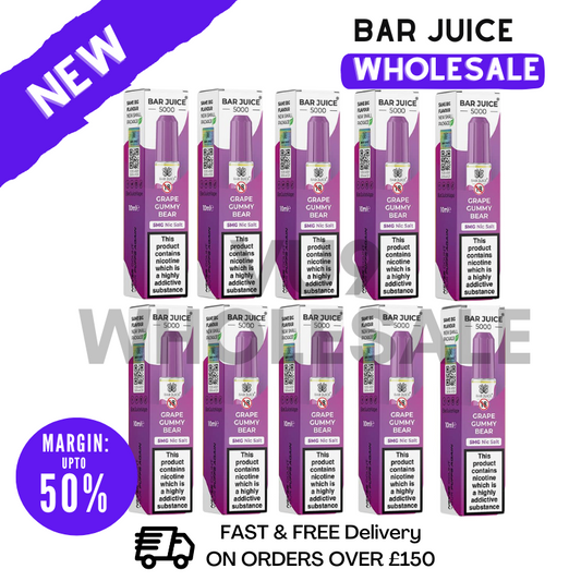 Grape Gummy Bear Bar Juice 5000 Nic Salt Box Of 10