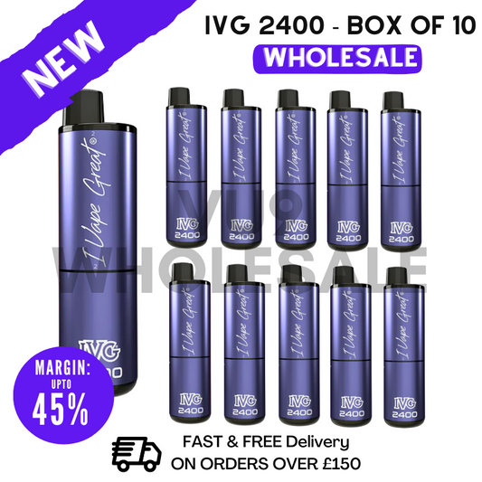 Grape ICE IVG 2400 Prefilled Pod Kit Vapes Bulk Buy - Box Of 10