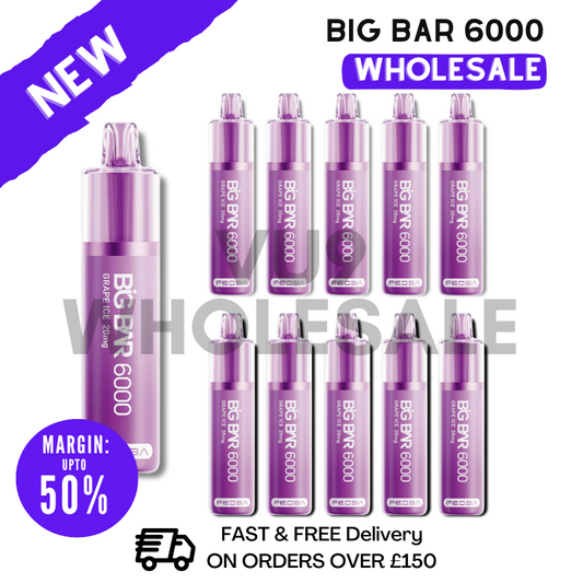 Feoba Big Bar 6000 6K Puffs Disposable Vape - BOX OF 10 VU9 Wholesale Store Feoba Big Bar 6000 6K Puffs Disposable Vape - BOX OF 10 VU9 Wholesale Store