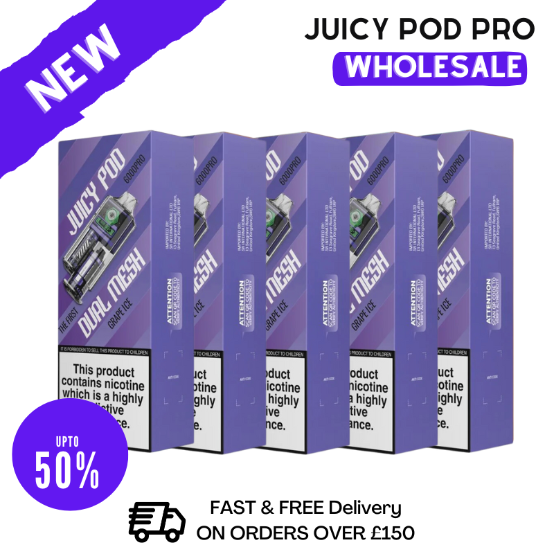 Bulk Buy Grape ICE Juicy Pod 6000 Puff 6K Wholesale - Box Of 5 - VU9