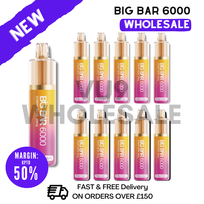 Shop Gummy Bear Feoba Big Bar 6000 Puff 6K Bulk Buy Box Of 10 - VU9 Wholesale 