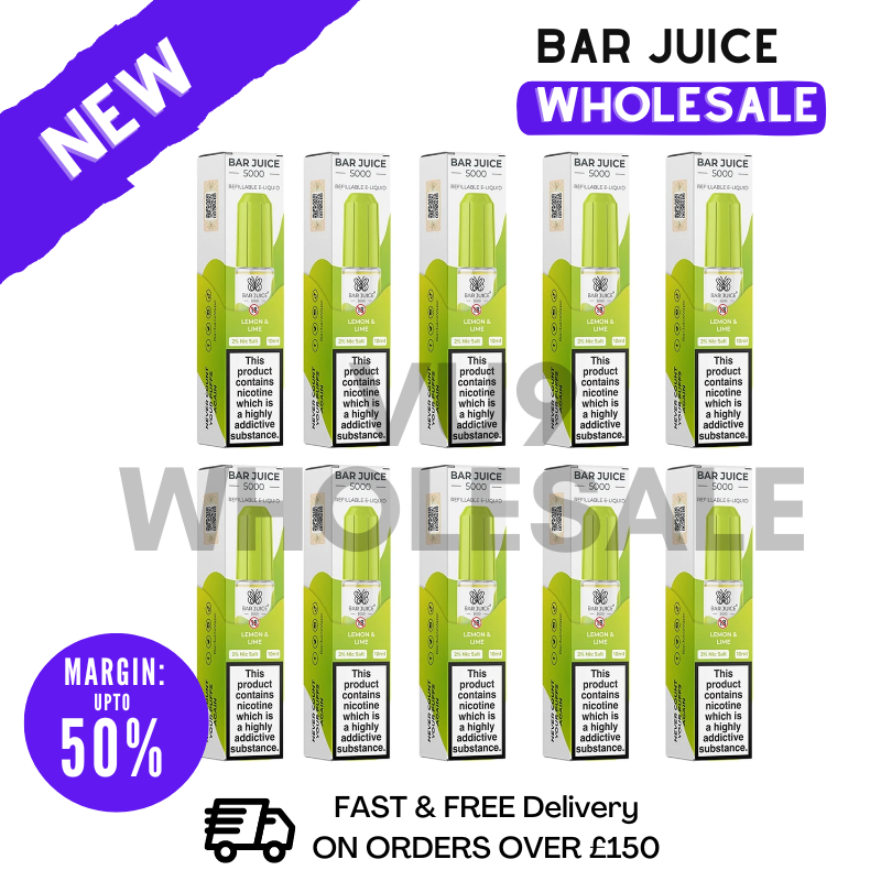 Lemon Lime Bar Juice 5000 Nic Salt Box Of 10