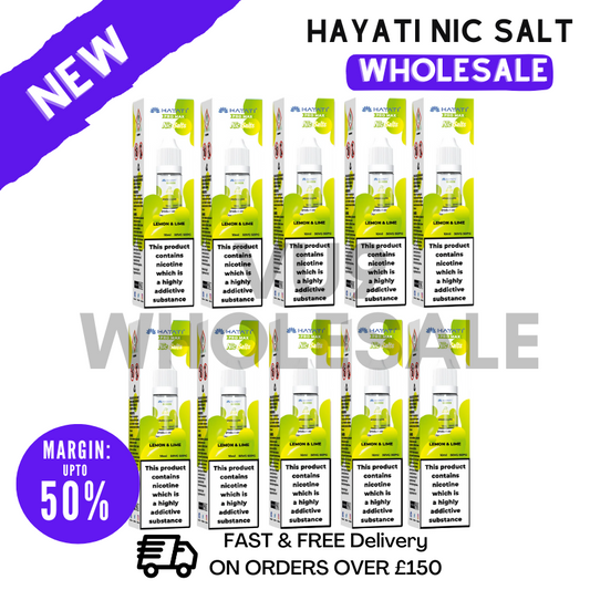 Shop Lemon Lime Hayati Pro Max Nicotine Salt Pack Of 10 - UK Vape World