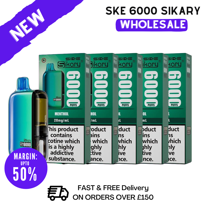 Menthol SKE Sikary 6000 Puff 6K Wholesale - Box Of 5