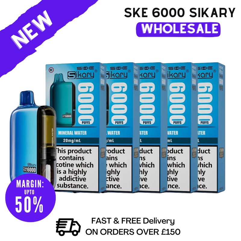 Shop Mineral Water SKE Sikary 6000 Puff 6K Wholesale - Box Of 5 - VU9 Wholesale