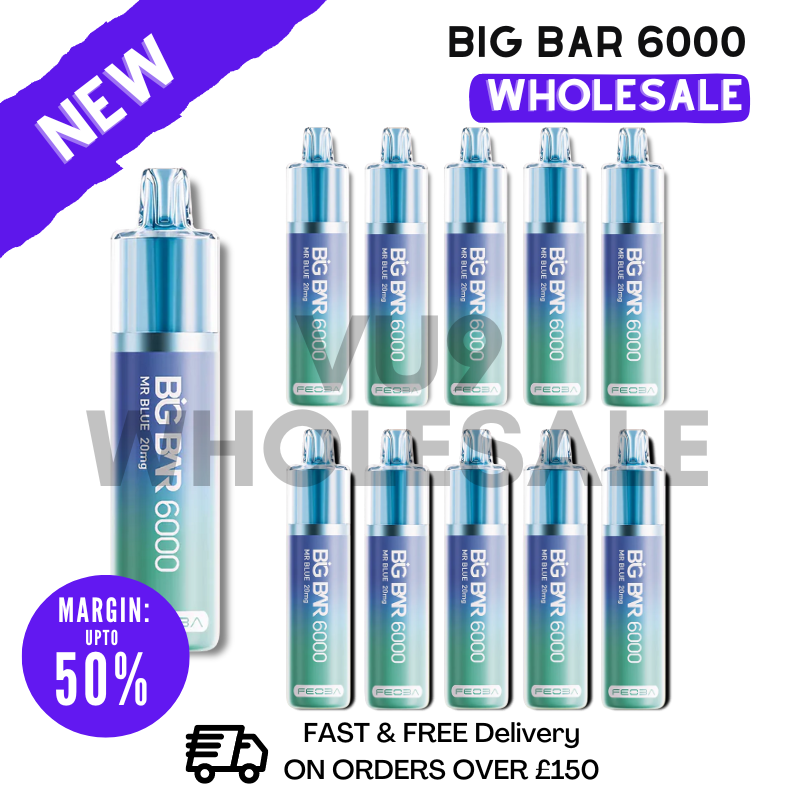 Shop Mr Blue Feoba Big Bar 6000 Puff 6K Bulk Buy Box Of 10 - UK Vape World