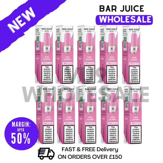 Pink Bubba Bar Juice 5000 Nic Salt Box Of 10