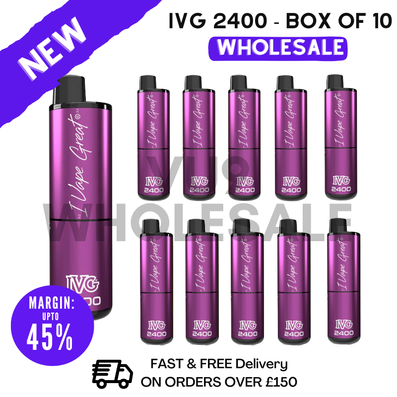 Plum Edition IVG 2400 Prefilled Pod Kit Vapes Bulk Buy - Box Of 10