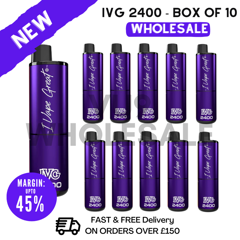 Purple Edition IVG 2400 Prefilled Pod Kit Vapes Bulk Buy - Box Of 10