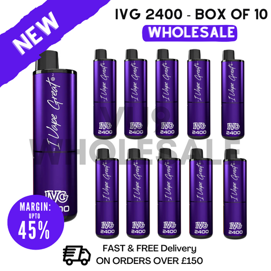 Purple Edition IVG 2400 Prefilled Pod Kit Vapes Bulk Buy - Box Of 10