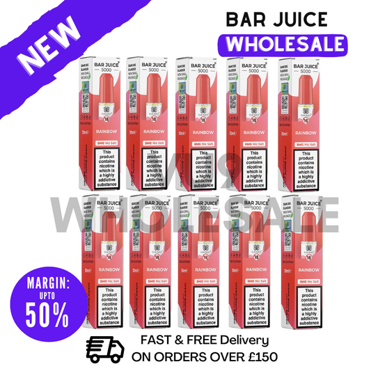 Rainbow Bar Juice 5000 Nic Salt Box Of 10