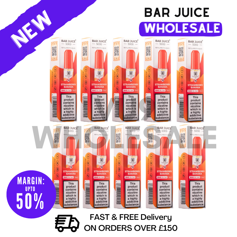 Strawberry Banana Bar Juice 5000 Nic Salt Box Of 10