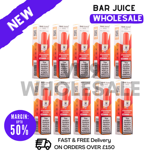 Strawberry Banana Bar Juice 5000 Nic Salt Box Of 10
