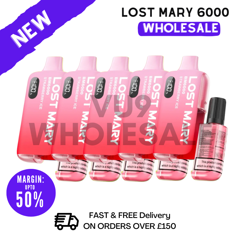 Strawberry ICE Lost Mary 6000 Puff 6K Bulk Buy - Box Of 5