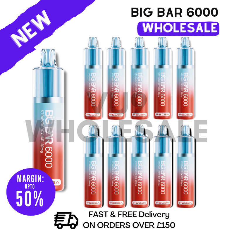 Strawberry ICE Feoba  Pro Big Bar 6000 Puff 6K Bulk Buy Box Of 10