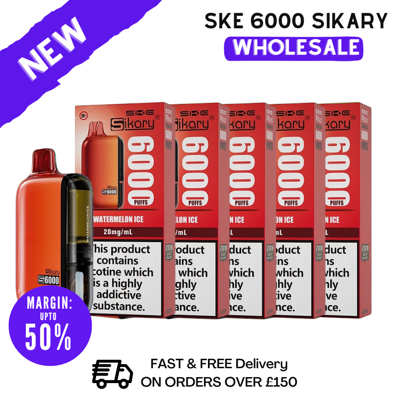 Watermelon ICE SKE Sikary 6000 Puff 6K Wholesale - Box Of 5