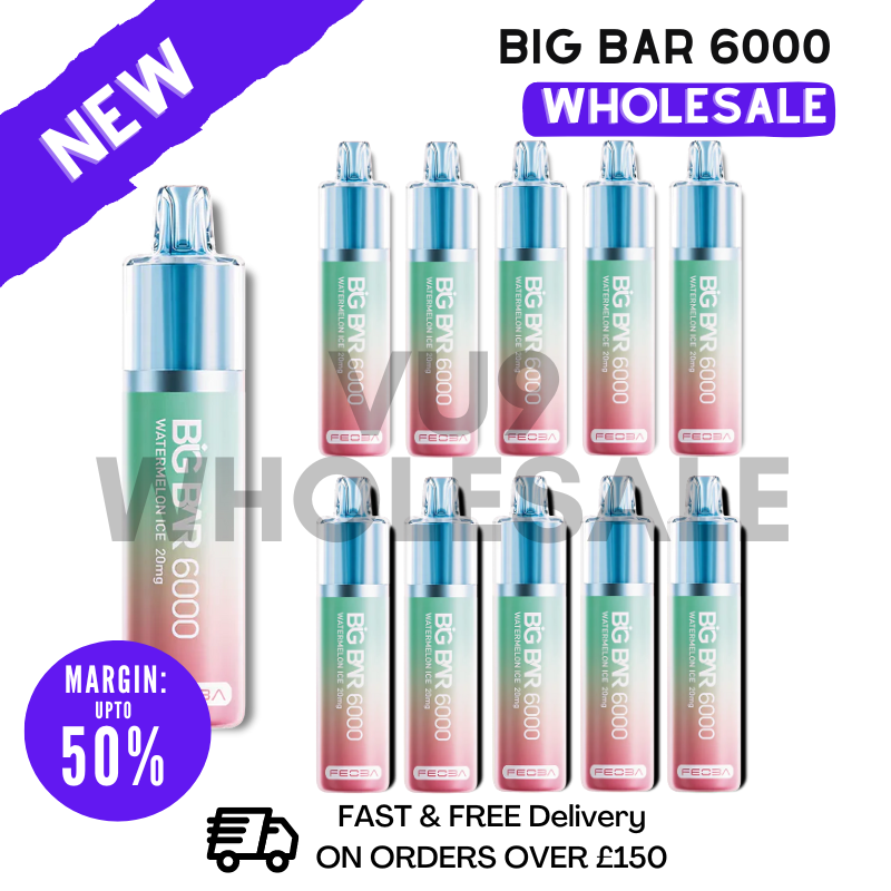 Shop Watermelon ICE Feoba Big Bar 6000 Puff 6K Bulk Buy Box Of 10 - UK Vape World