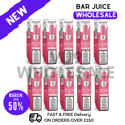 Watermelon Strawberry Kiwi Bar Juice 5000 Nic Salt Box Of 10