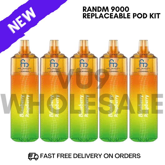 Blueberry Raspberry RandM T9000 Prefilled Pod Kit Box Of 5