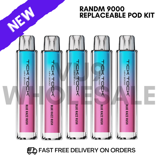 Blue Razz Rush Tick Tock 2000 Pack of 5