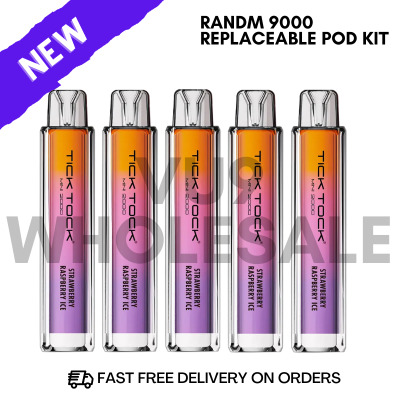 Strawberry Raspberry Ice Tick Tock 2000 Pack of 5