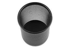 Metal Mesh Desk Pen Holder Black Silver 0013 (Parcel Rate)