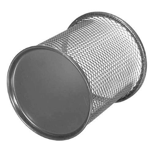 Metal Mesh Desk Pen Holder Black Silver 0013 (Parcel Rate)