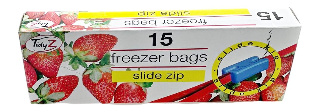 Pack Of 15 Slide Lock Seal Freezer Bags 20.3cm x 17.8cm Home Kitchen 0176 (Parcel Rate)